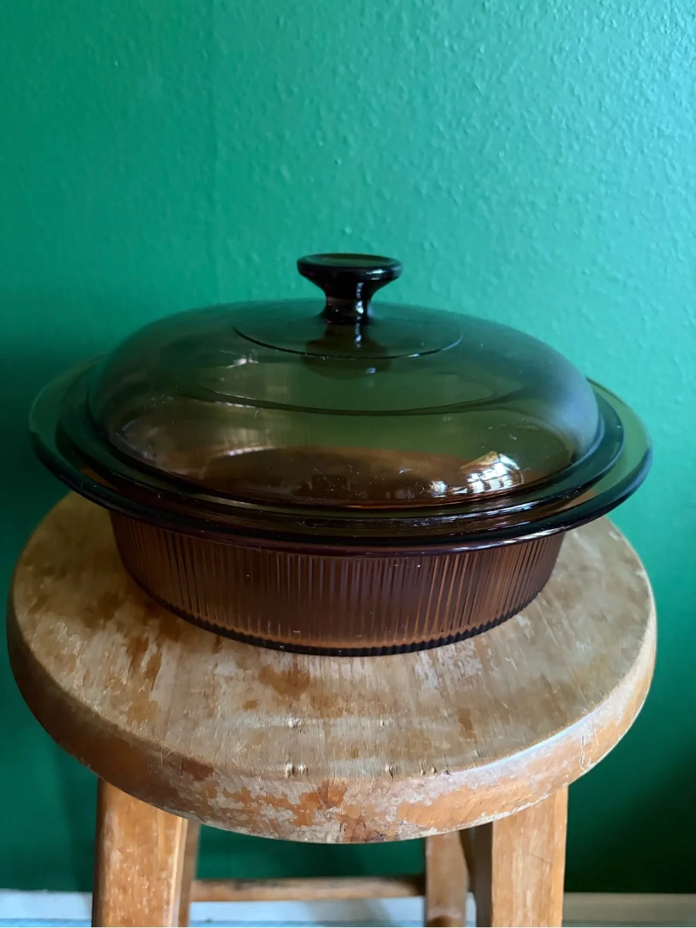 Vintage Corning Visions Amber glass Casserole Dish 2.5 quart